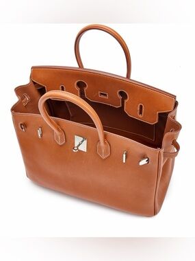 H Birkin 35cm imported French BARENIA LEATHER SMOOTH FAUVE GOLD 24K plated GHW